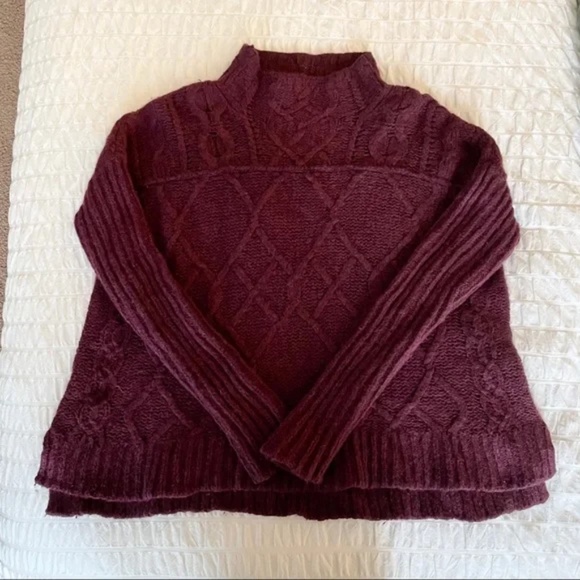 LOFT Dolman Mock Neck Wool Cotton Sweater - Picture 1 of 6